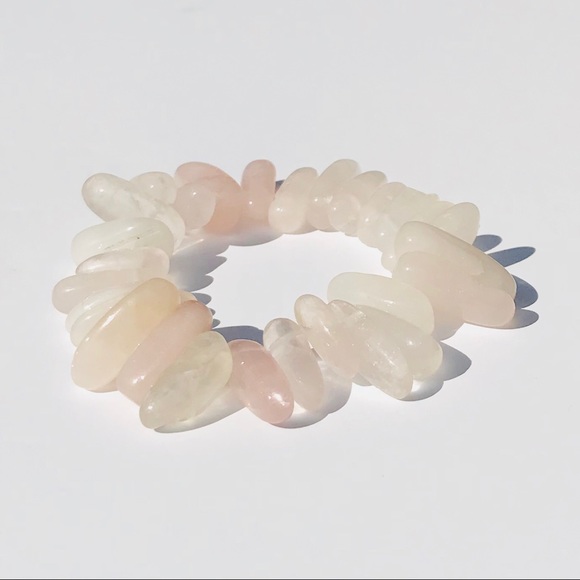 Flint+Feather Rose Quartz Stretch Stack Bracelets - Picture 2 of 4
